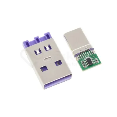 USB-C / USB-A power connector set 65W 5A USB3.0 5-pin