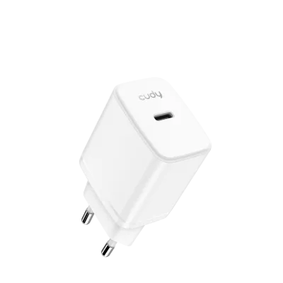USB laadija GaN USB-C pesa 25W valge PD QC3.0 PPS
