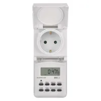 Digital outdoor weekly timer, 10-program IP44 3680W