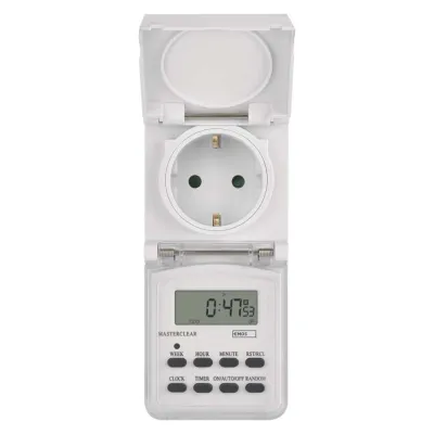 Digital outdoor weekly timer, 10-program IP44 3680W