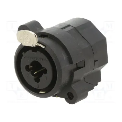 3 pole XLR female receptacle with 1/4" stereo jack without switching contact, solder cups