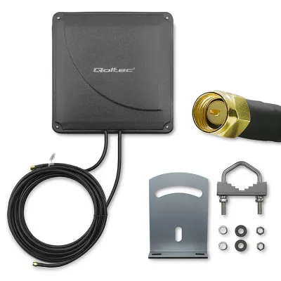 Антенна Qoltec 4G LTE DUAL MIMO усилитель, 35 дБи, 50 Вт, 2x SMA male