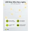 20 LED Silver Wire Fairy Lights "Stars"