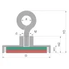 Neodymium pot magnet Ø 10 mm with eyelet, M3 thread