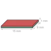 Magnet 15*8*1mm liimteibiga N35 0.6kg