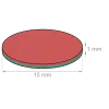 Magnet d=15mm h=1mm liimteibiga NdFeB N35 820g