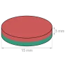 Magnet d=15mm h=3mm NdFeB N45 3.2kg