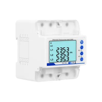 Võimsuse mõõtja LCD 3-faasi 100A WiFi Tuya din liistule 4F