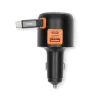 Car USB charger 30W+30W A/C retractable USB-C cable black