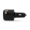 Car USB charger 30W+30W A/C retractable USB-C cable black