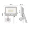 LED PIR prozektor 20W NW 4000K 2000lm valge Glaro IP54