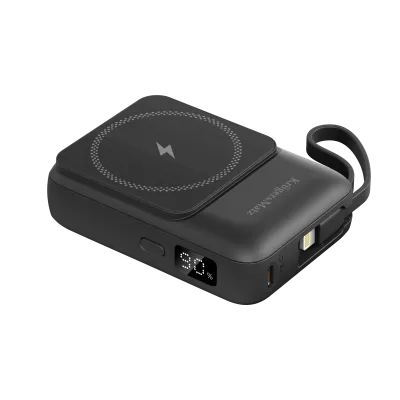 Внешний аккумулятор 10000mAh 22.5W QI магнит USB-C USB-A черный