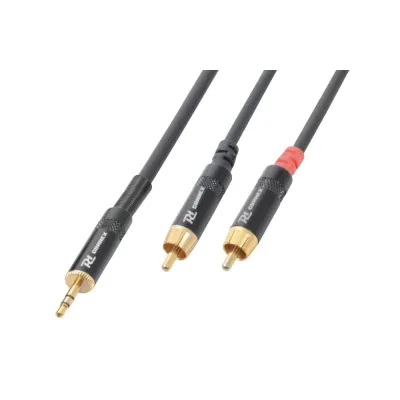 3.5mm stereo jack-2*RCA plug 6m PD Black