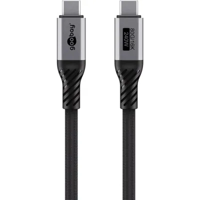 USB-C - USB-C 4.0  kaabel 1.5m 240W 80GBPS Thunderbolt must