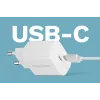 USB charger with USB-C port, PD 18W, white