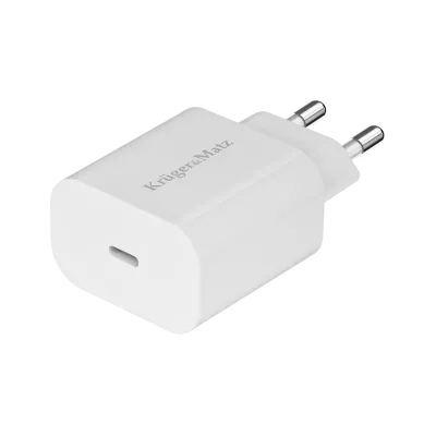 USB charger with USB-C port, PD 18W, white