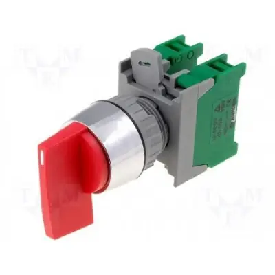 Automaatika pöördlüliti punane 22mm (1)-0-(1) NO+NC 6A