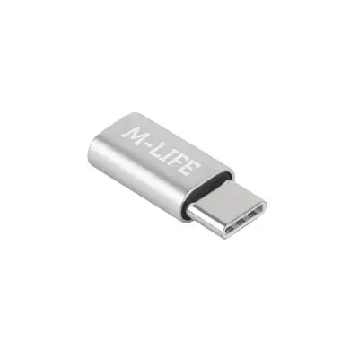 USB-C 3.1 pistik - USB 2.0 B Micro pesa üleminek hõbedane