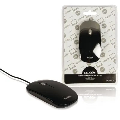 Wired Mouse Desktop 3-button Black, Sweex