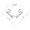 Profile NZA C 1m corner for 12mm LED strips White