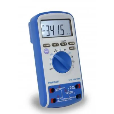 Multimeeter Peaktech 3415-ET ACA/DCA/ACV/DCV/R/C/f/t USB CAT III 1000V