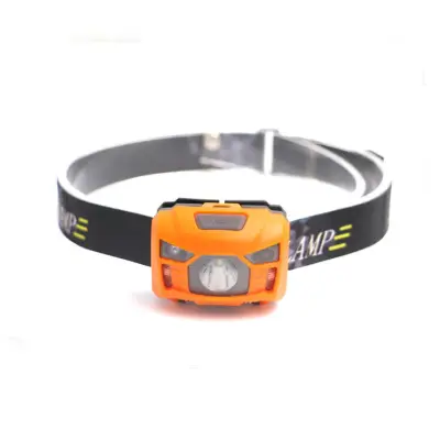 Pealamp 3W valge + 2x punane LED IR andur, aku, oranž