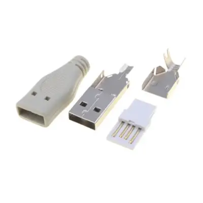 Plug, usb a, for cable, idc, with cover