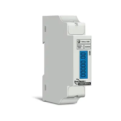 Velbus - Single-phase DIN rail kWh meter  - 1 din module