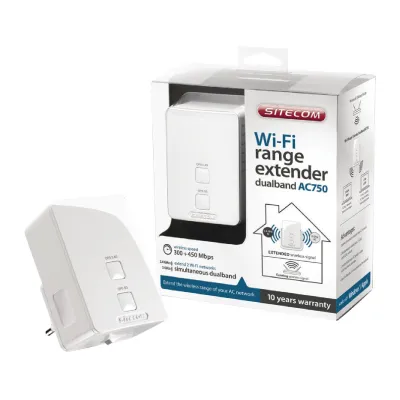 Wireless Repeater / Extender N750 2.4/5 Ghz (dual Band) White, Sitecom