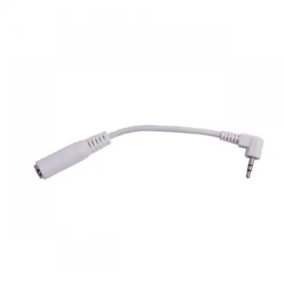 2.5mm stereo pistik nurgaga - 3.5mm stereo pesa otse Valge