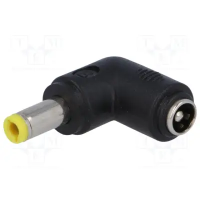 Toite üleminek 2.1/5.5mm pesa -> 2.5/5.5mm pistik nurgaga