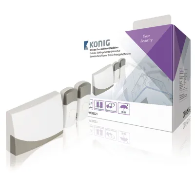 Wireless Doorbell Set Battery Powered 70 Db White/grey, König