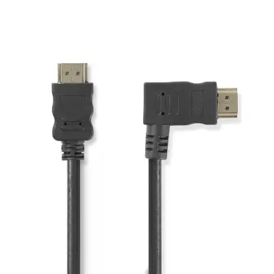 High Speed HDMI™ Cable with Ethernet, Right Hooked HDMI™ Connector, HDMI™ Connector, 4K@30Hz, 10.2 Gbps