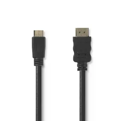 High Speed Hdmi™ Cable With Ethernet | Hdmi™ Connector | Hdmi™ Mini Connector | 4k@30hz | 10.2 Gbps | 5.00 M | Round | Pvc | Black | Envelope