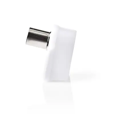 IEC (Coax) Connector, Angled, Female, Nickel Plated, 75 Ohm