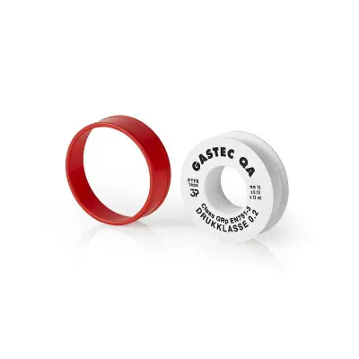 Tread Seal PTFE Tape, 12.00 m, Appliance: Connection, Red / White