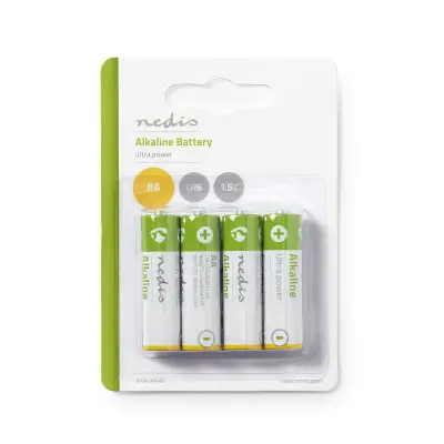Alkaline Battery AA, 1.5 V DC, 4-Pack