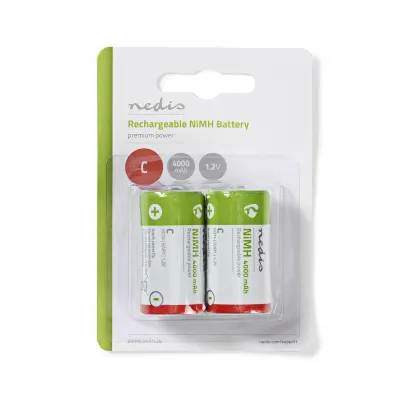Rechargeable NiMH Battery C | 1.2 V DC | 4000 mAh | Precharged | 2-Pack | HR14