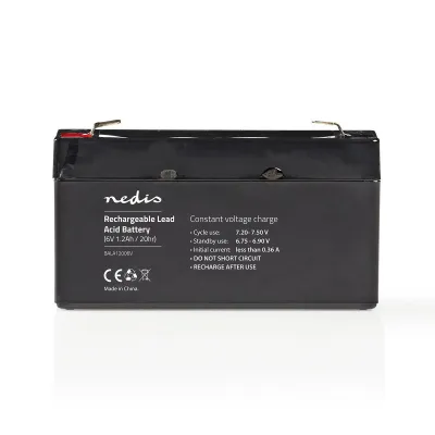 Battery, Lead-Acid, Rechargeable, 6 V, 1200 mAh