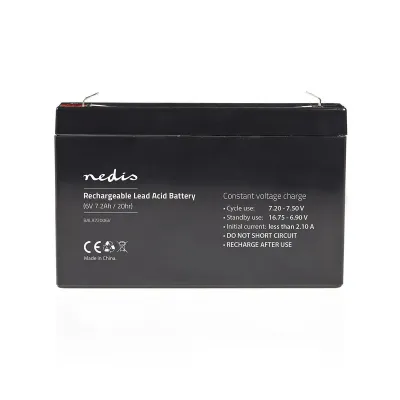 Battery, Lead-Acid, Rechargeable, 6 V, 7200 mAh