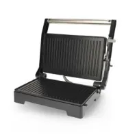 Panini grill and contact grill with non-stick coating and overheating protection 1000W Black