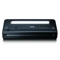Vacuum sealer with integrated roll holder and integrated cutter Black