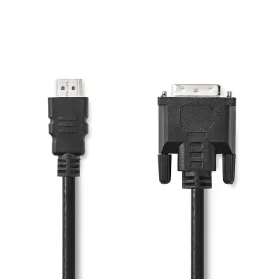 HDMI™ Cable, HDMI™ Connector, DVI-D 24+1-Pin Male, 1080p, Nickel Plated