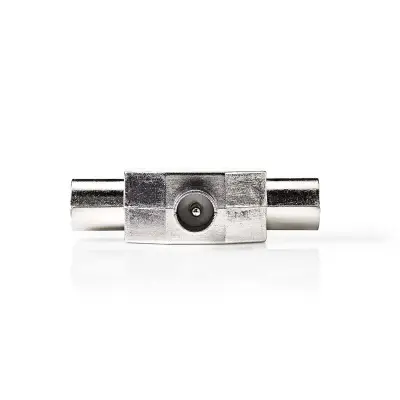 Satellite & Antenna Adapter, IEC (Coax) Male, 2x Coax Female, Nickel Plated, 75 Ohm