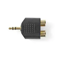 Stereo Audio Adapter, 3.5 mm Male, 2x RCA Female, Gold Plated, Straight