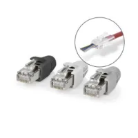 RJ45 Connector, RJ45 Pass Through, Solid/Stranded FTP CAT6, Straight, Gold Plated