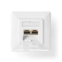 Network Wall Box, Flush Mount, 2 port(s), CAT7, Straight