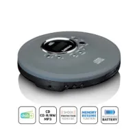 Discman with DAB+ FM radio rechargable battery Grey