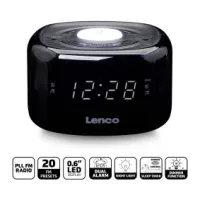 FM Clock Radio with Night Light Black