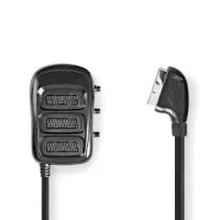 SCART Switch Box, SCART Male, 3x SCART Female, Nickel Plated, Maximum resolution: 800x480